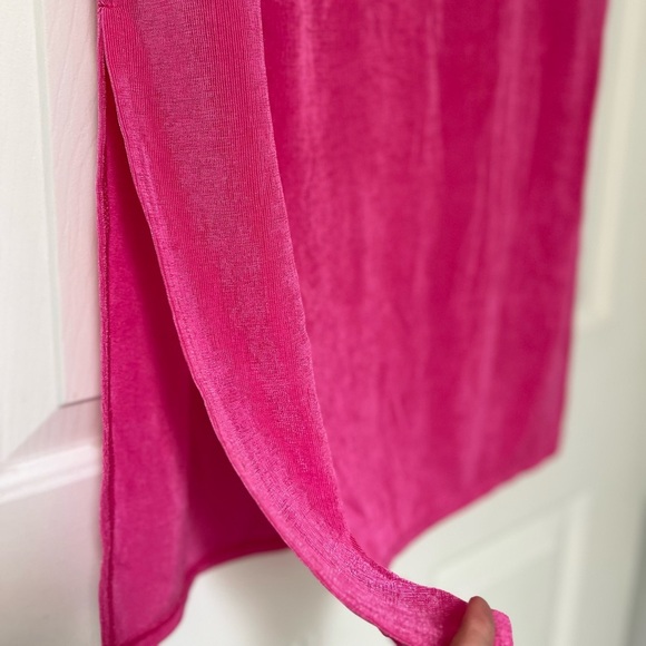 NWOT Sincerely Jules Hot Pink Metallic Midi Skirt | L - Picture 4 of 12